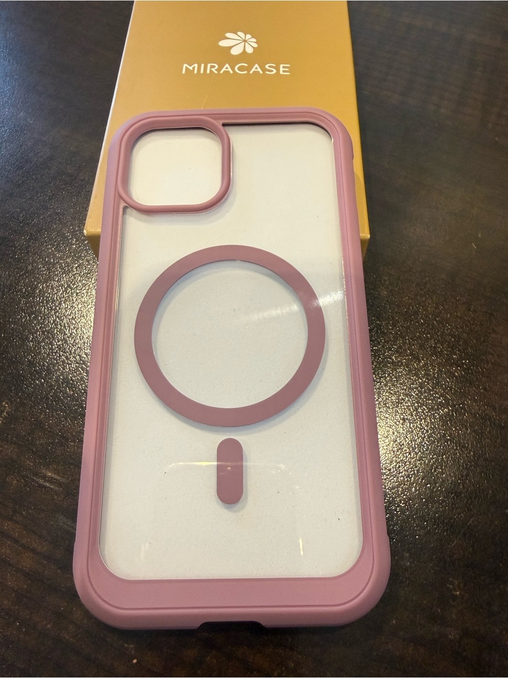 Pink MagSafe-Compatible Clear Bumper Phone Case iPhone 13
